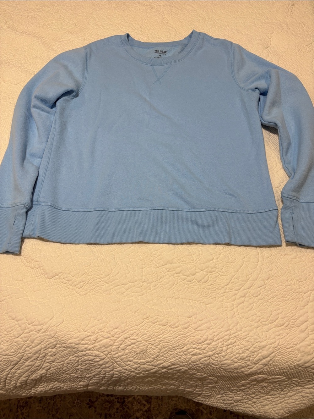 tek gear Light Blue Crewneck Pullover Sweatshirt